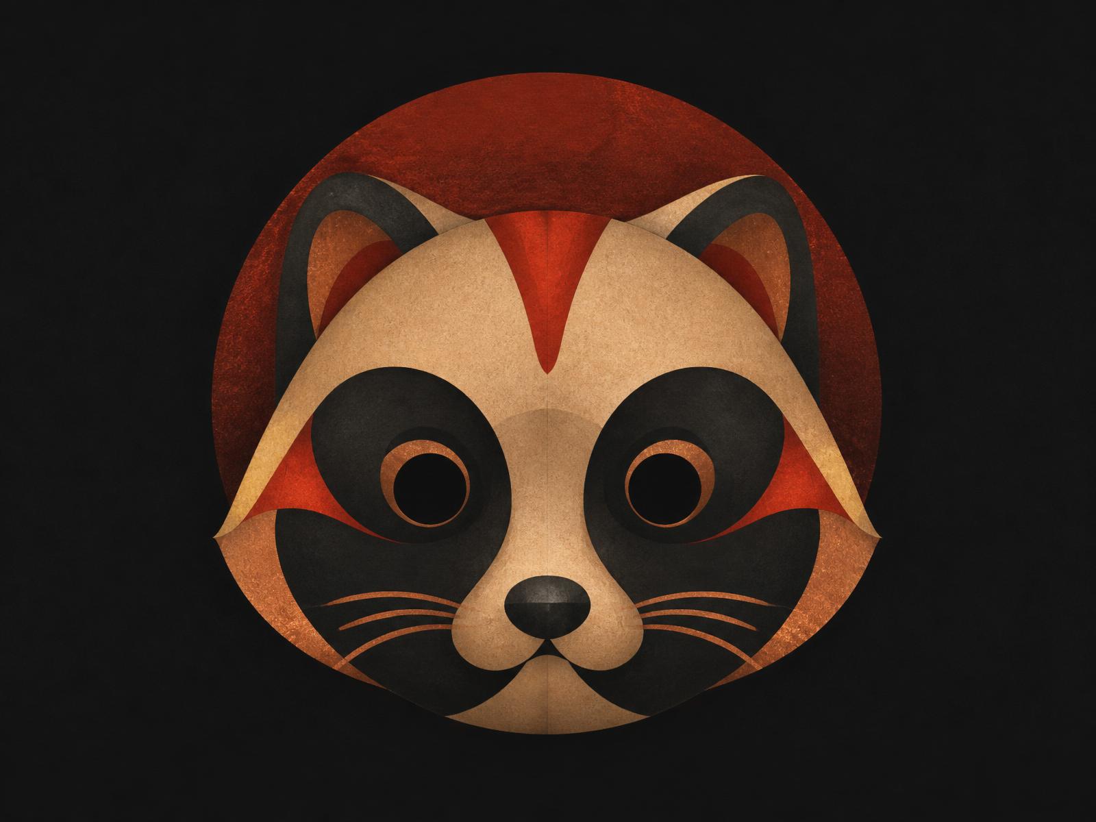 Emblème du studio Agence Tanukki : masque de tanuki stylisé
